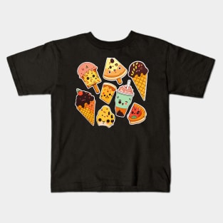 #3 Cute happy food sticker pack Kids T-Shirt